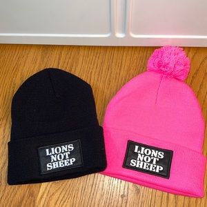 Lions Not Sheep Beanies His and Hers